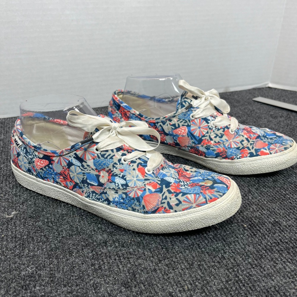 Helly Hansen Canvas Sneakers Womens 8 Floral Nautical Coastal Ribbon Preppy